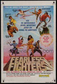 8k199 FEARLESS FIGHTERS  1sh '73 wild art of 10 incredible Kung Fu weapons!