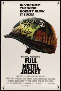 8k221 FULL METAL JACKET advance 1sh '87 Stanley Kubrick bizarre Vietnam War movie!