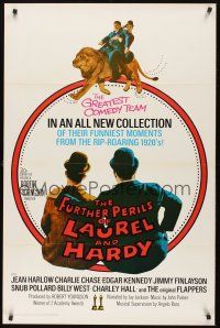 8k222 FURTHER PERILS OF LAUREL & HARDY  1sh '67 great image of Stan & Ollie riding lion!
