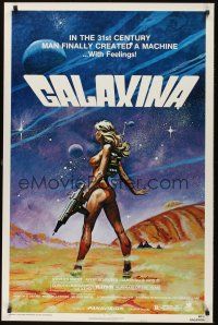 8k226 GALAXINA style A 1sh '80 great sci-fi art of sexy Dorothy Stratten by Robert Tanenbaum!