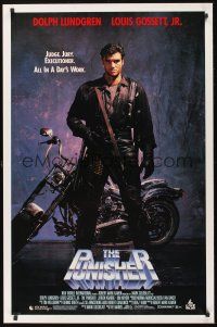 8k465 PUNISHER video 1sh '89 cool image of Dolph Lundgren in the title role!