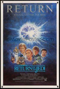 8k489 RETURN OF THE JEDI  1sh R85 George Lucas classic, Mark Hamill, Harrison Ford, Jung artwork!