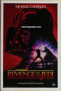 8k490 RETURN OF THE JEDI Revenge dated teaser 1sh '83 George Lucas, different Drew Struzan art!