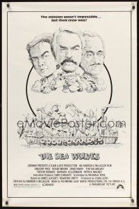 8k523 SEA WOLVES  1sh '81 cool art of Gregory Peck, Roger Moore & David Niven!