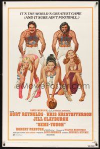 8k528 SEMI-TOUGH  1sh '77 Burt Reynolds, Kris Kristofferson, sexy girls & football art by McGinnis!