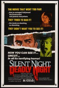 8k542 SILENT NIGHT, DEADLY NIGHT  1sh '84 the movie that went too far, now you can see it uncut!