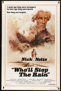 8k669 WHO'LL STOP THE RAIN  1sh '78 artwork of Nick Nolte & Tuesday Weld by Tom Jung!