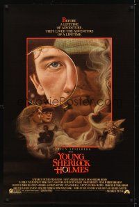 8k687 YOUNG SHERLOCK HOLMES  1sh '85 Steven Spielberg, Nicholas Rowe, really cool detective art!