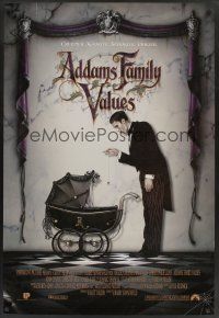 8m018 ADDAMS FAMILY VALUES int'l 1sh '93 great image of Lurch with baby carriage!