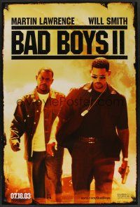8m055 BAD BOYS 2 teaser 1sh '03 cool image of Will Smith & Martin Lawrence!