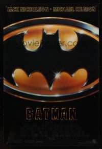 8m065 BATMAN style D int'l 1sh '89 Michael Keaton, Jack Nicholson, directed by Tim Burton!