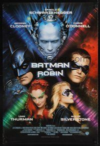 8m063 BATMAN & ROBIN int'l 1sh '97 Clooney, O'Donnell, Schwarzenegger, Thurman, Silverstone!