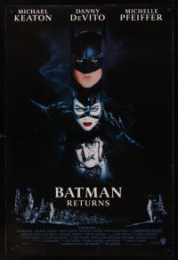 8m068 BATMAN RETURNS int'l 1sh '92 Michael Keaton, Danny DeVito, Michelle Pfeiffer, Tim Burton!