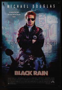 8m092 BLACK RAIN 1sh '89 Ridley Scott, Michael Douglas is an American cop in Japan!