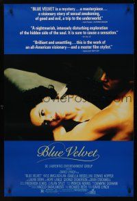 8m096 BLUE VELVET 1sh '86 directed by David Lynch, sexy Isabella Rossellini, Kyle McLachlan!