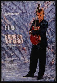 8m111 BRING ON THE NIGHT teaser 1sh '85 Sting on stage with guitar, directed by Michael Apted!