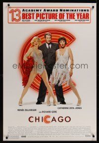 8m136 CHICAGO 1sh '02 sexy dancers Renee Zellweger & Catherine Zeta-Jones, Richard Gere!