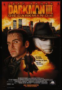 8m174 DARKMAN III video 1sh '96 Jeff Fahey, superhero sequel, only one can survive!