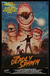 8m176 DEADLY SPAWN 1sh '83 Tim Hildebrandt artwork of gross outer space monsters!