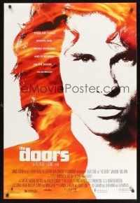 8m196 DOORS DS 1sh '90 cool image of Val Kilmer as Jim Morrison, directed by Oliver Stone!