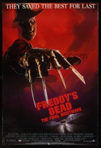 8m250 FREDDY'S DEAD DS 1sh '91 great close up of Robert Englund as Freddy Krueger!