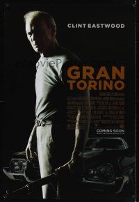 8m282 GRAN TORINO advance DS 1sh '08 cool image of Clint Eastwood with rifle & car!