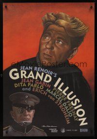 8m283 GRAND ILLUSION DS 1sh R99 Jean Renoir's La Grande Illusion, Erich von Stroheim, Davis art!