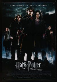 8m295 HARRY POTTER & THE GOBLET OF FIRE advance DS 1sh '05 Daniel Radcliffe, Emma Watson, Grint!