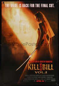 8m376 KILL BILL: VOL. 2 advance 1sh '04 bride Uma Thurman with katana, Quentin Tarantino!
