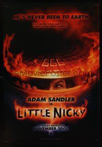 8m411 LITTLE NICKY teaser 1sh '00 wacky image of demonic Adam Sandler, he's never been to Earth!