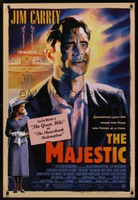 8m429 MAJESTIC DS 1sh '01 great art of Jim Carrey, directed by Frank Darabont!