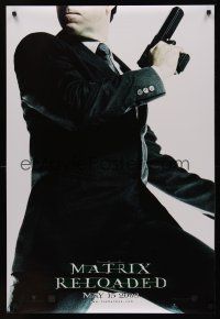 8m441 MATRIX RELOADED teaser DS 1sh '03 Hugo Weaving as Agent Smith!