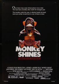 8m461 MONKEY SHINES 1sh '88 George Romero directed, image of really creepy cymbal monkey!