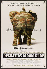 8m505 OPERATION DUMBO DROP advance DS 1sh '95 Disney, great image of camoflauge elephant!