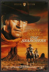 8m580 SEARCHERS video 1sh R98 great close-up of John Wayne in Monument Valley, John Ford!
