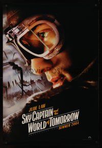 8m603 SKY CAPTAIN & THE WORLD OF TOMORROW teaser DS 1sh '04 cool image of pilot Jude Law!