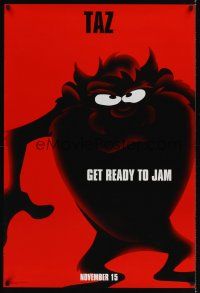 8m618 SPACE JAM teaser DS 1sh '96 Tazmanian Devil, get ready to jam!