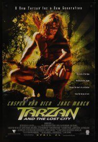 8m659 TARZAN & THE LOST CITY advance DS 1sh '98 cool image of Casper Van Dien as Tarzan!