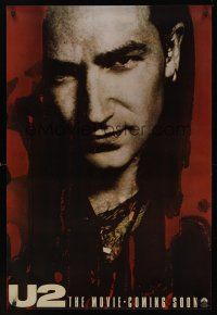 8m712 U2 RATTLE & HUM 1sh '88 great close-up image of Irish rocker Bono!
