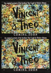 8m734 VINCENT & THEO teaser 1sh '90 Robert Altman, Tim Roth as Vincent van Gogh, cool artwork!
