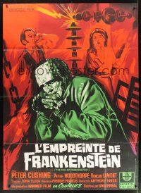 8p321 EVIL OF FRANKENSTEIN French 1p R66 Peter Cushing, different monster art by Guy Gerard Noel!