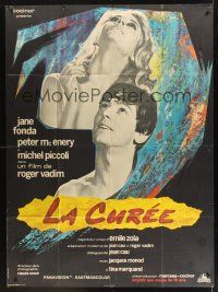 8p326 GAME IS OVER French 1p '67 Roger Vadim's La Curee, Jane Fonda, Peter McEnery, cool art!