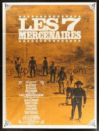 8p381 MAGNIFICENT SEVEN French 1p R70s Yul Brynner, Steve McQueen, John Sturges' 7 Samurai western!