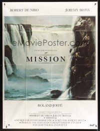 8p391 MISSION French 1p '86 Robert De Niro, Jeremy Irons, cool waterfall artwork!