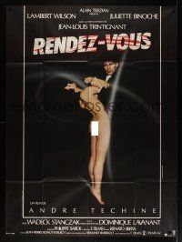 8p421 RENDEZ-VOUS French 1p '85 Andre Techine, great image of sexy naked Juliette Binoche!