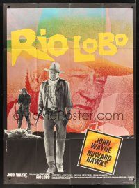 8p426 RIO LOBO French 1p '71 Howard Hawks, John Wayne, great cowboy image by Ferracci!