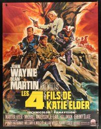 8p441 SONS OF KATIE ELDER French 1p '65 different art John Wayne & Dean Martin in action by Landi!