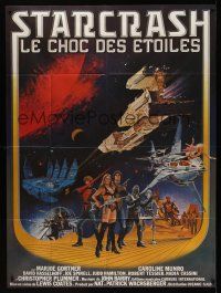 8p444 STARCRASH French 1p '79 great sci-fi art of sexy near-naked Caroline Munro!