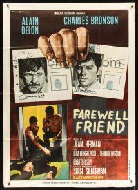 8p048 FAREWELL, FRIEND Italian 1p '68 Adieu l'ami, Charles Bronson & Alain Delon by Gasparri!