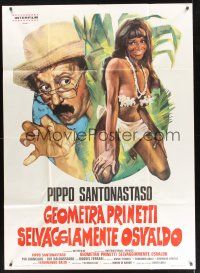 8p051 GEOMETRA PRIMETTI SELVAGGIAMENTE OSVALDO Italian 1p '76 art of sexy native by Ermanno!